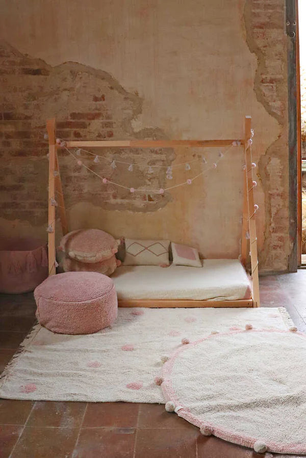 WASHABLE RUG HIPPY DOTS NATURAL - VINTAGE NUDE Little Wonder & Co