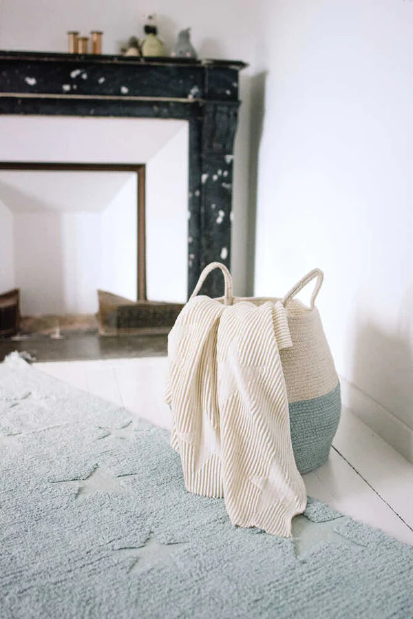 WASHABLE RUG HIPPY STARS AQUA BLUE Little Wonder & Co