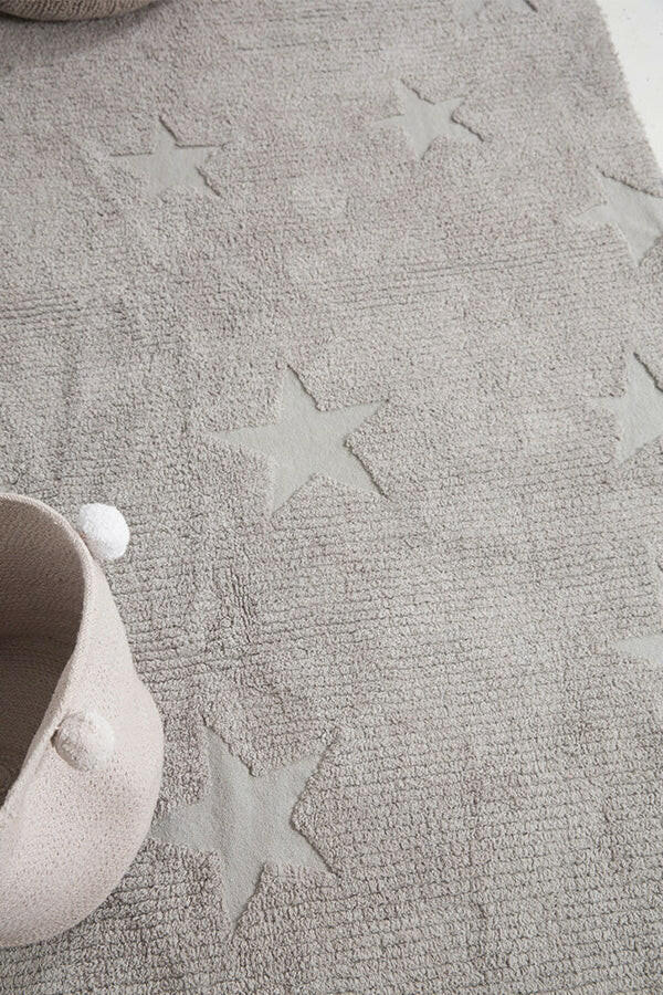 WASHABLE RUG HIPPY STARS GREY Little Wonder & Co