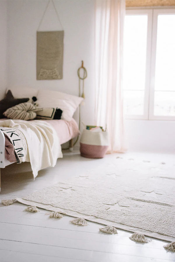 WASHABLE RUG HIPPY STARS NATURAL Little Wonder & Co
