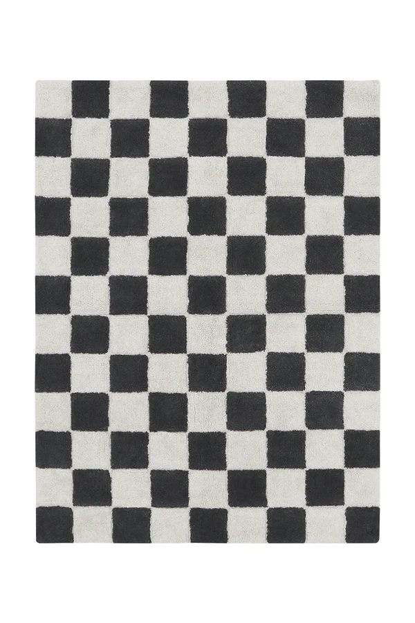 WASHABLE RUG KITCHEN TILES DARK GREY Little Wonder & Co