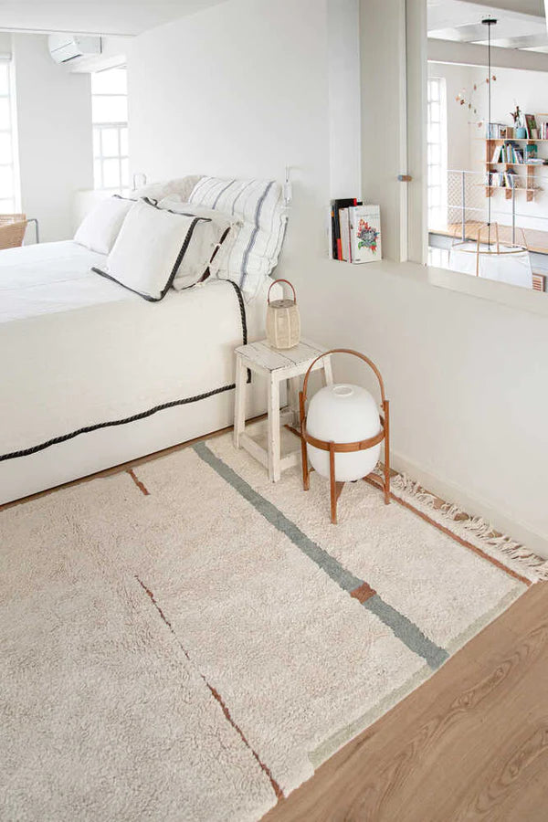 WASHABLE RUG LANE NATURAL - VINTAGE BLUE MAXI Little Wonder & Co