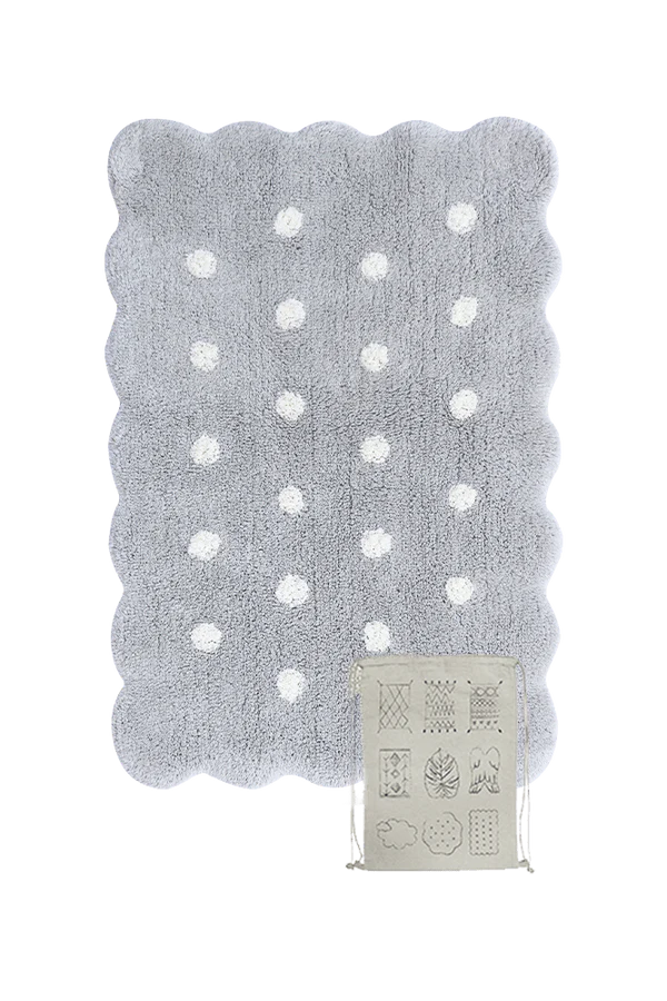 WASHABLE RUG MINI BISCUIT PEARL GREY Little Wonder & Co