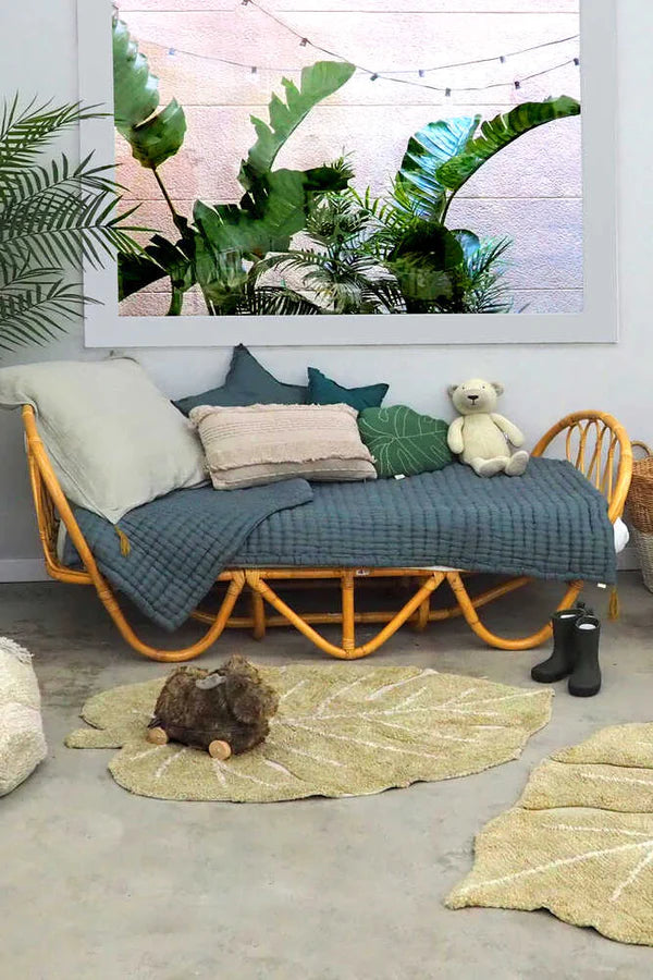 WASHABLE RUG MINI MONSTERA OLIVE Little Wonder & Co