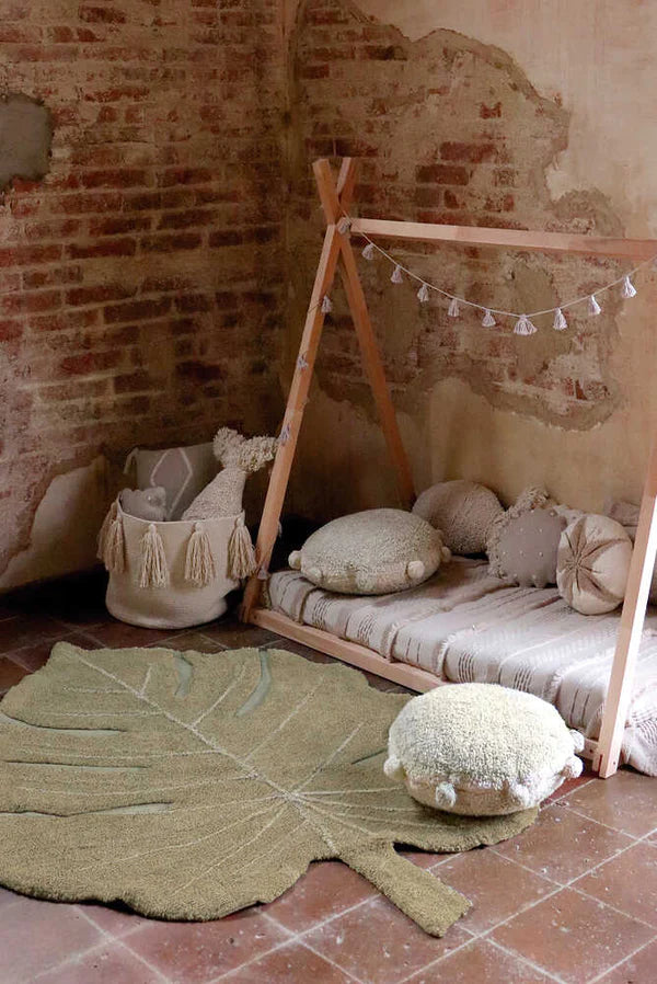 WASHABLE RUG MONSTERA OLIVE Little Wonder & Co