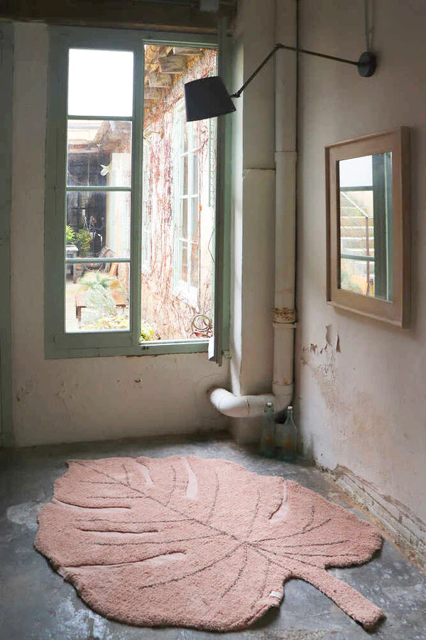 WASHABLE RUG MONSTERA VINTAGE NUDE Little Wonder & Co