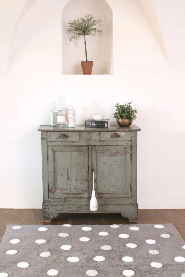 WASHABLE RUG POLKA DOTS GREY Little Wonder & Co