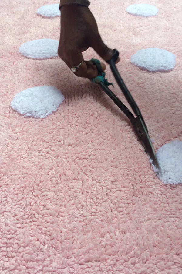 WASHABLE RUG POLKA DOTS PINK Little Wonder & Co