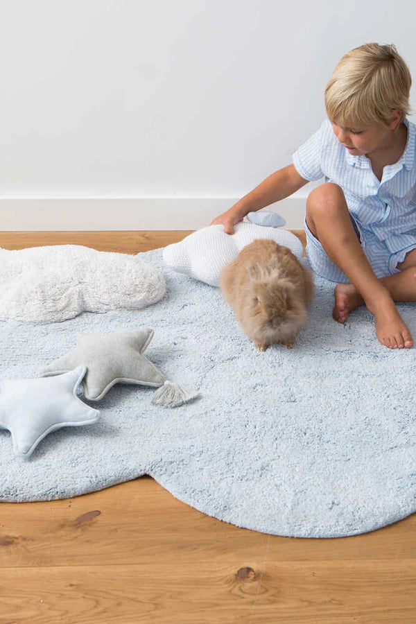 WASHABLE RUG PUFFY DREAM BLUE Little Wonder & Co