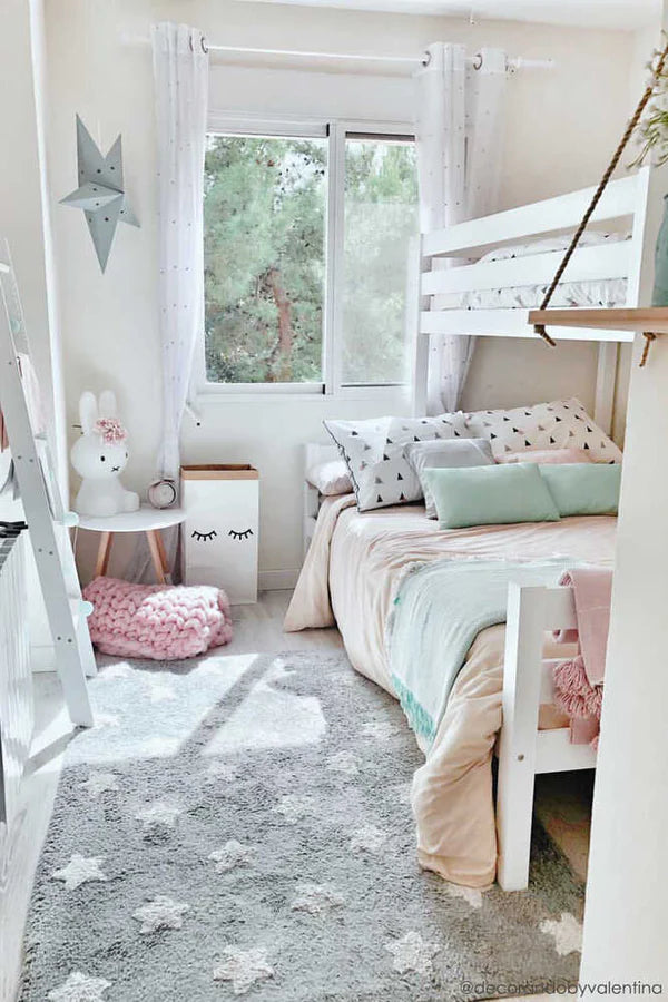 WASHABLE RUG STARS GREY Little Wonder & Co