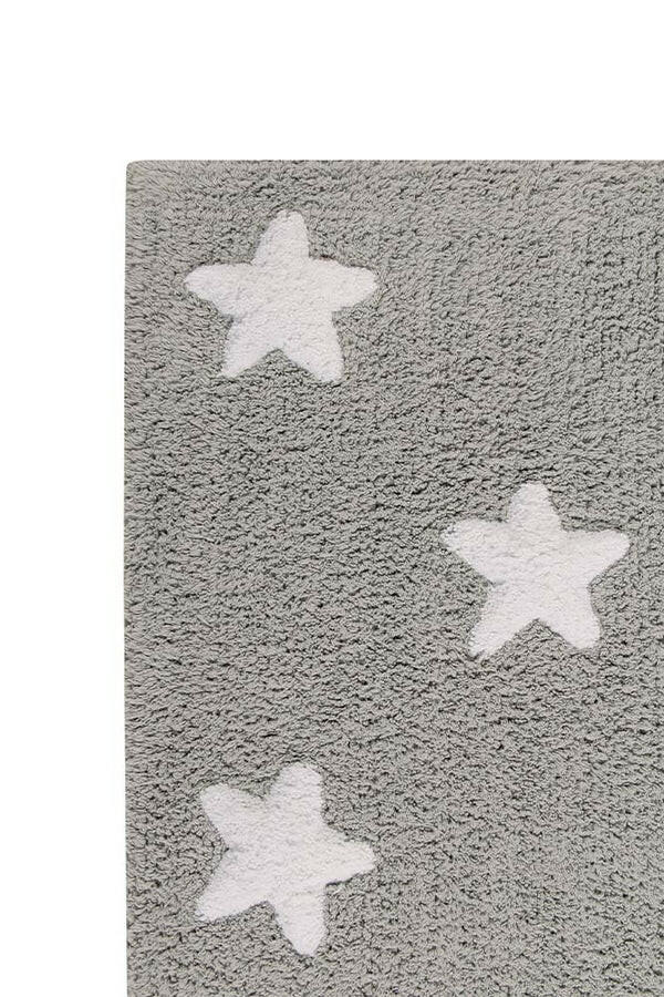 WASHABLE RUG STARS GREY Little Wonder & Co
