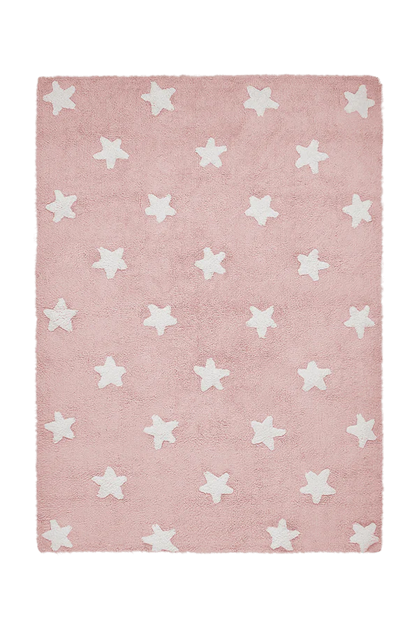 WASHABLE RUG STARS PINK Little Wonder & Co