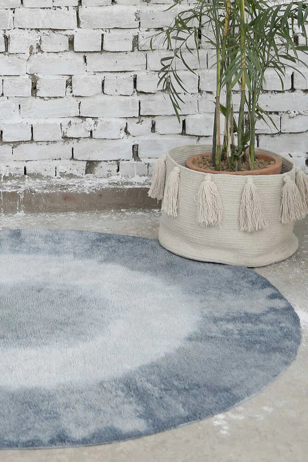 WASHABLE RUG TIE-DYE VINTAGE BLUE Little Wonder & Co