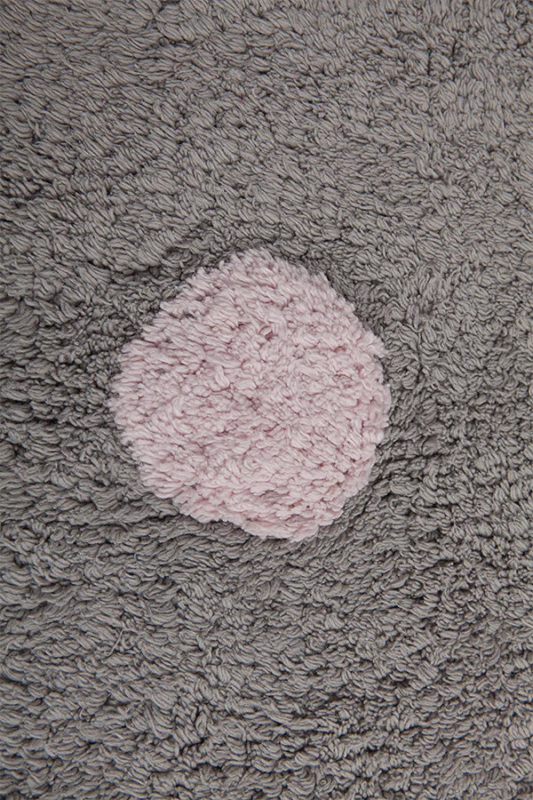 WASHABLE RUG TRICOLOR POLKA DOTS GREY-PINK Little Wonder & Co