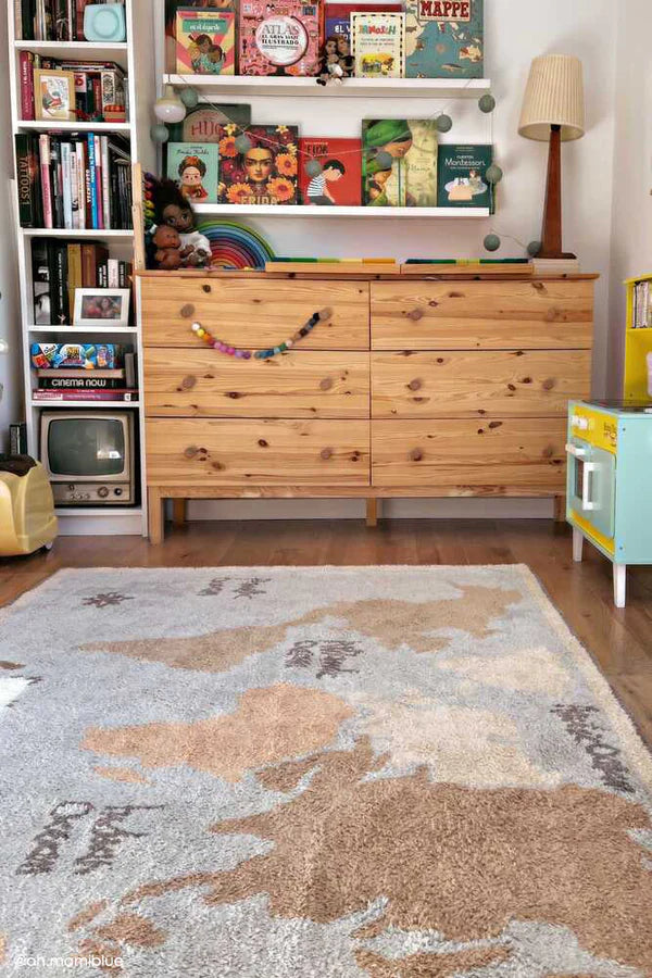 WASHABLE RUG VINTAGE MAP Little Wonder & Co