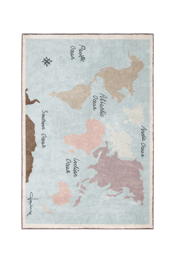 WASHABLE RUG VINTAGE MAP MAXI Little Wonder & Co