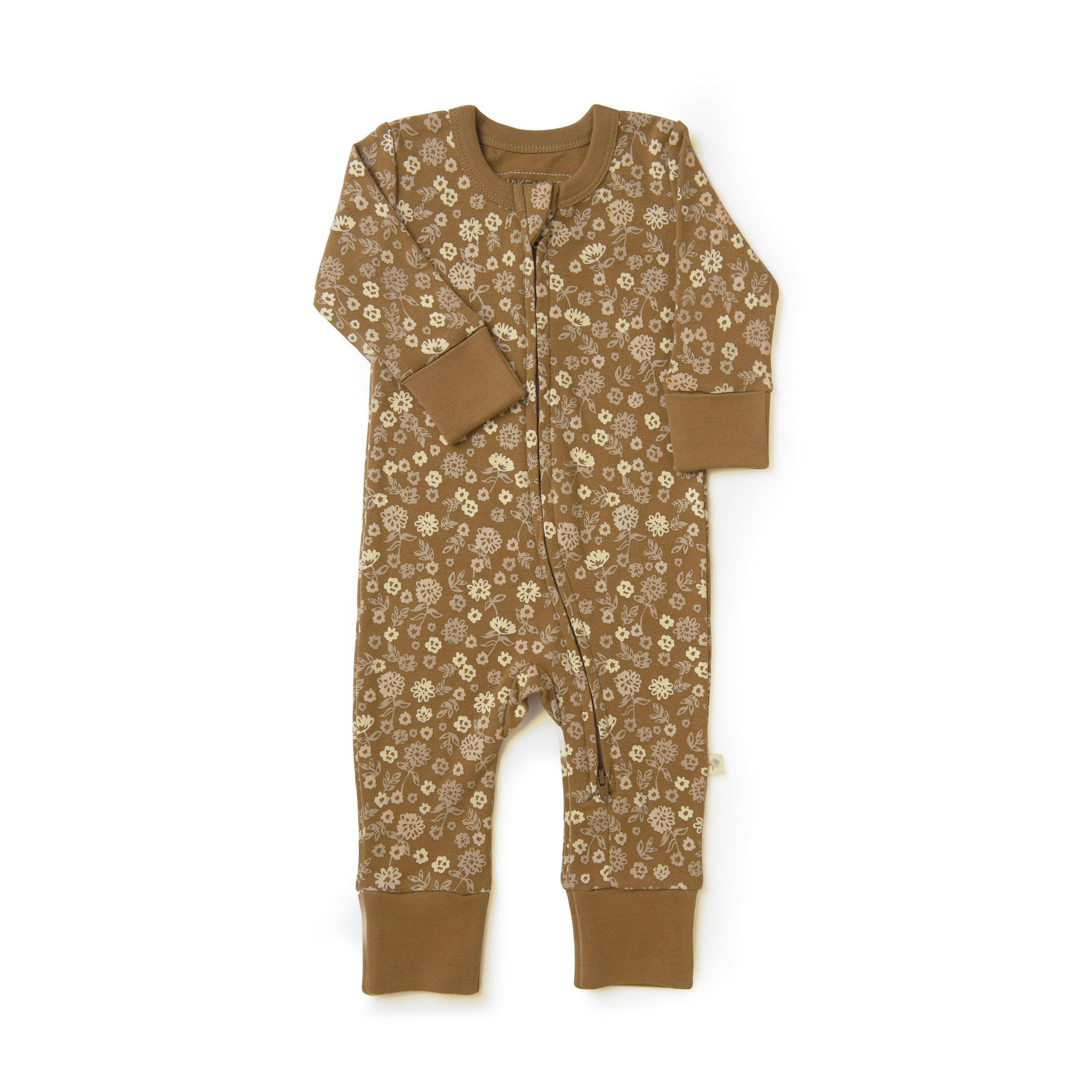 Organic Baby 2-Way Zip Romper - Wildflower Zippered Romper Makemake Organics