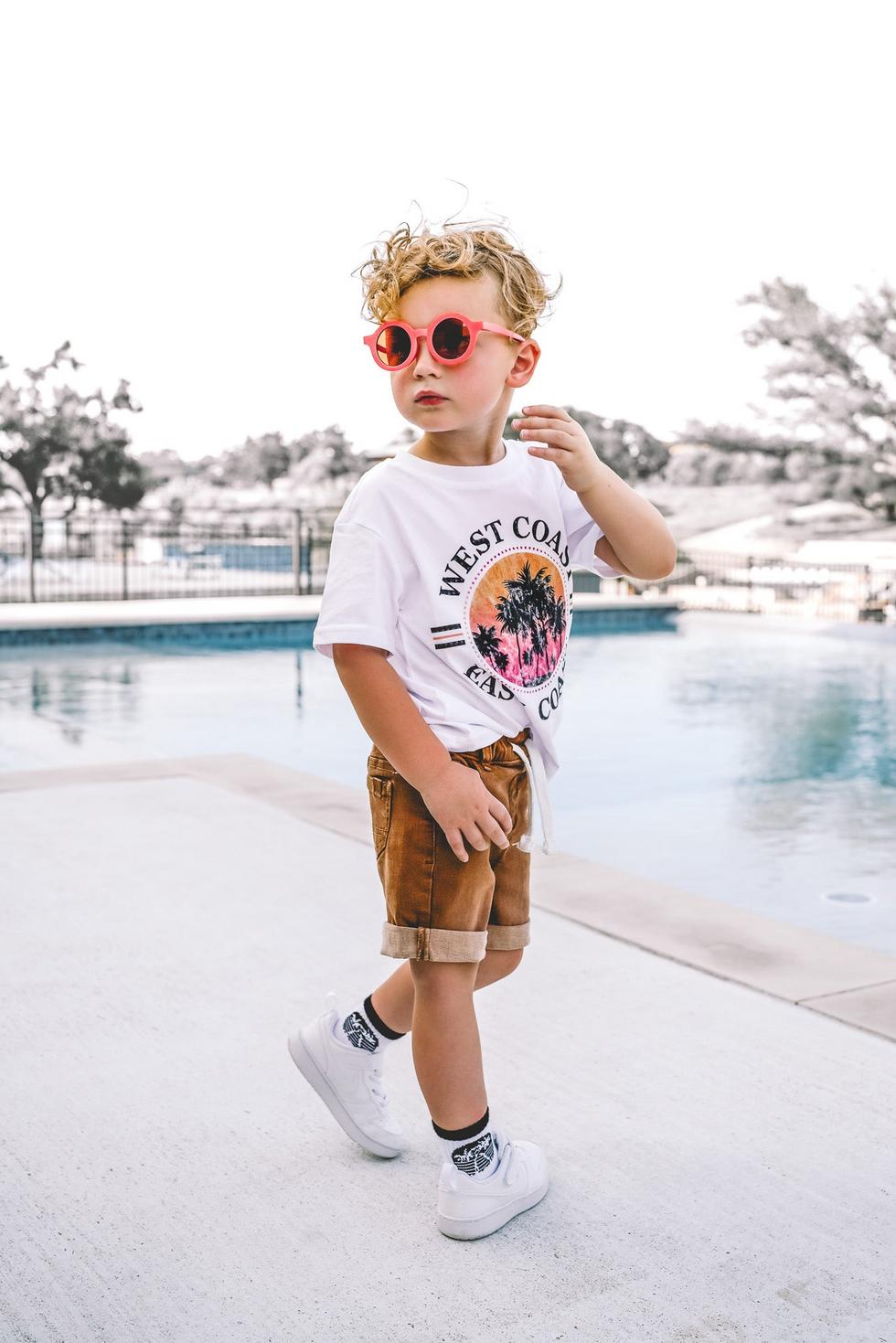 Baby Boys Rolled Denim Short - Dark Camel