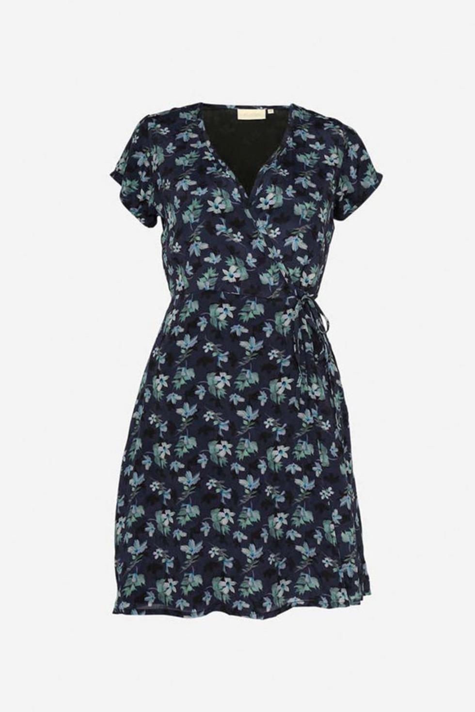 Short Wrap Dress Midnight Florals - Midnight Florals