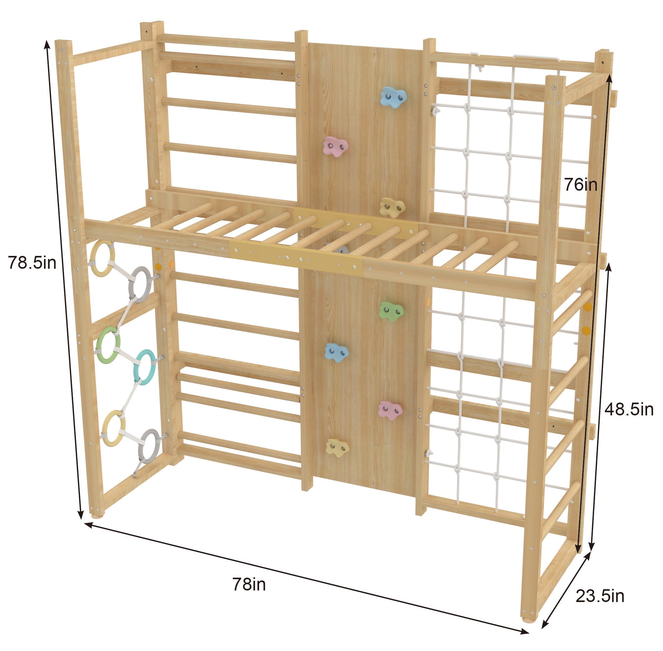 Monkey Bar Attachment – For 79 Inch Walnut Swedish Ladder