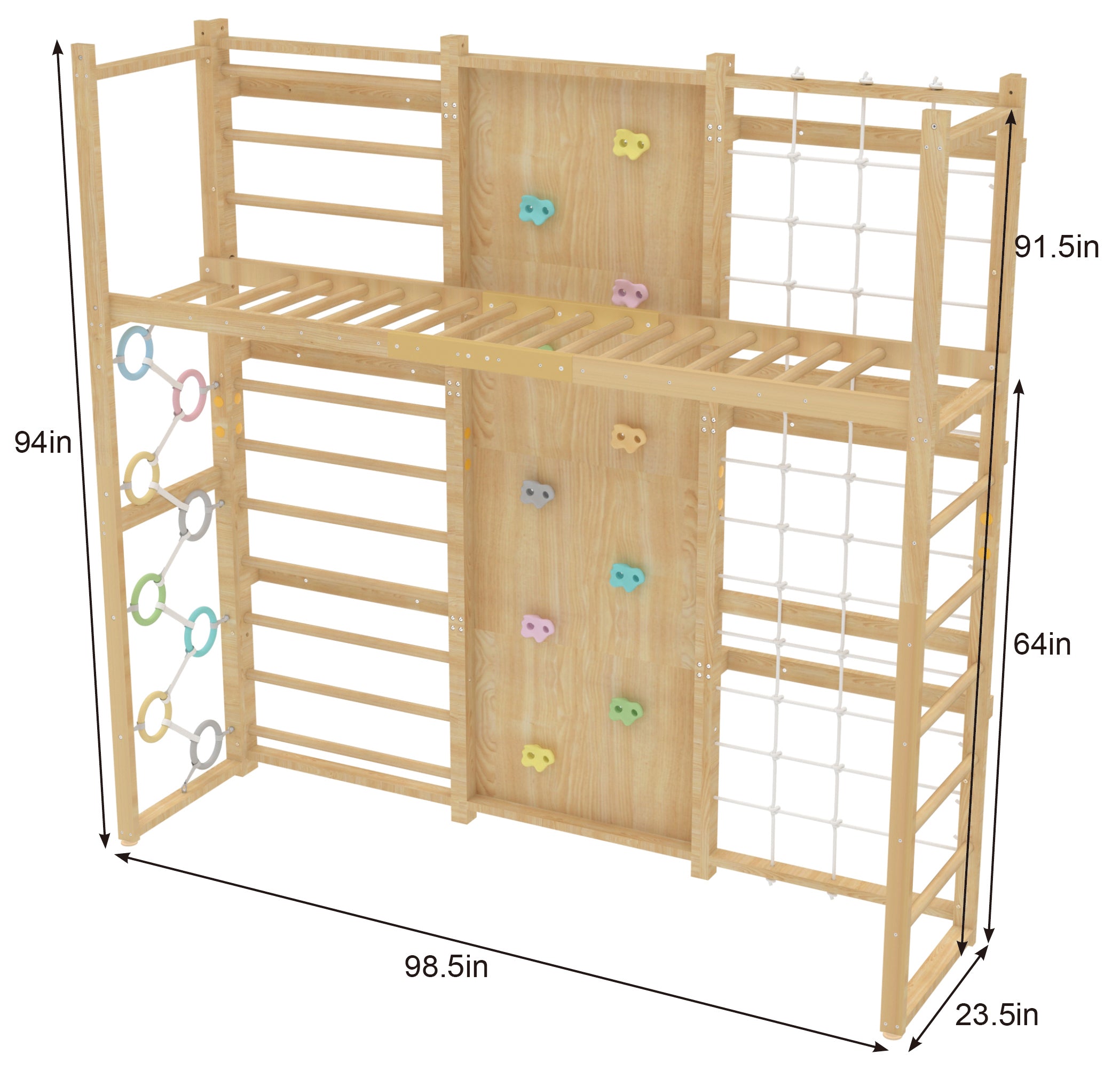 Monkey Bar Attachment – For 95 Inch MODULAR Walnut Swedish Ladder