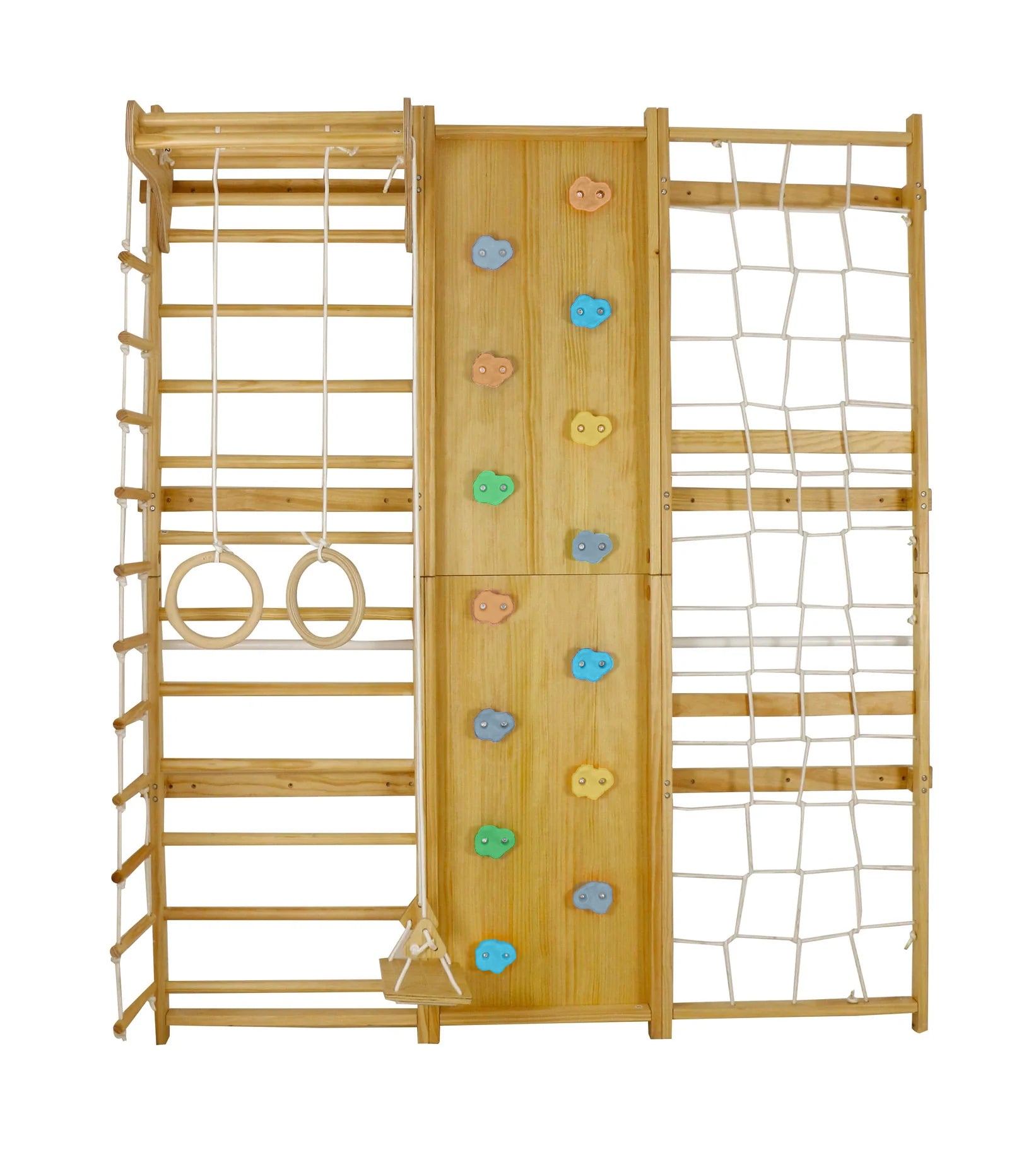 Walnut | Swedish Ladder Jungle Gym - 79" Height - Wall Mounted