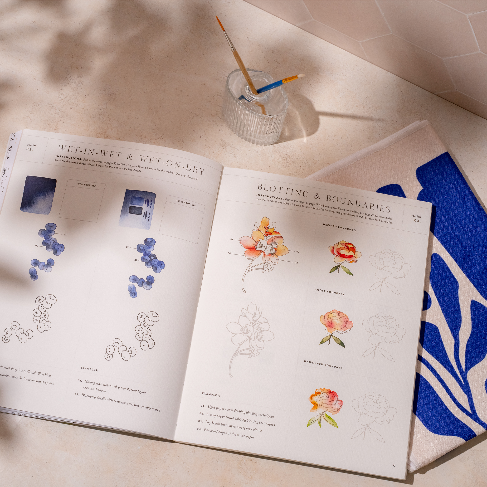 Watercolor Workbook: Café in Bloom