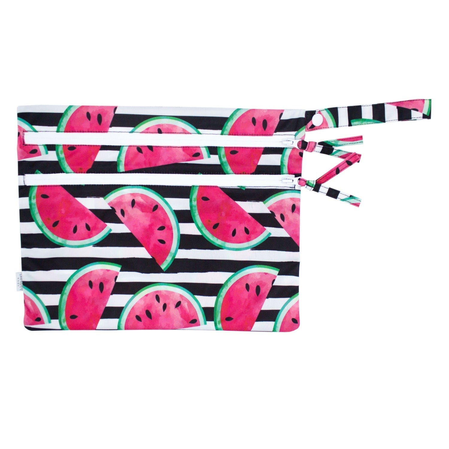 Summer Stripes - Watermelon - Waterproof Wet Bag (For mealtime, on-the-go, and more!) BapronBaby