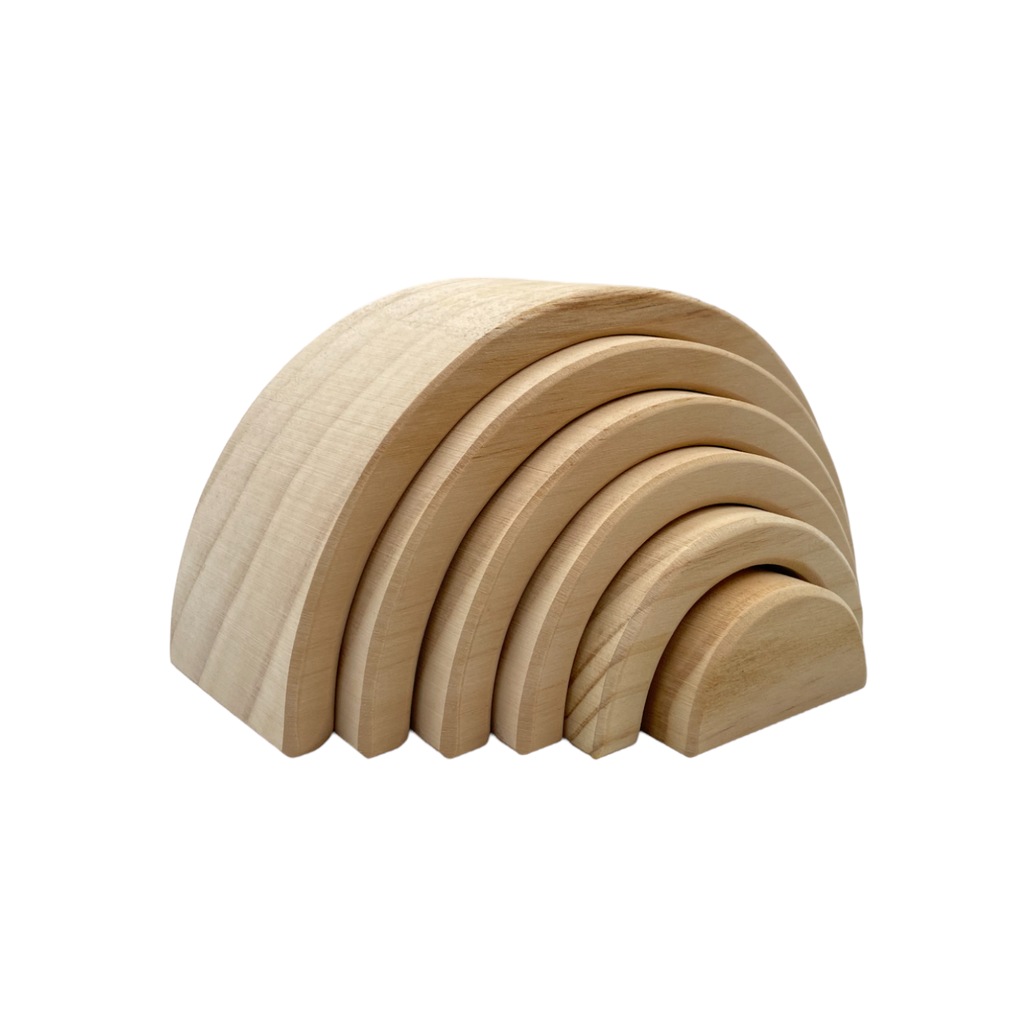 **Pre-order (Ships in 2-3 Weeks)**6 Pcs Small Rainbow Stacking Blocks in Natural Color