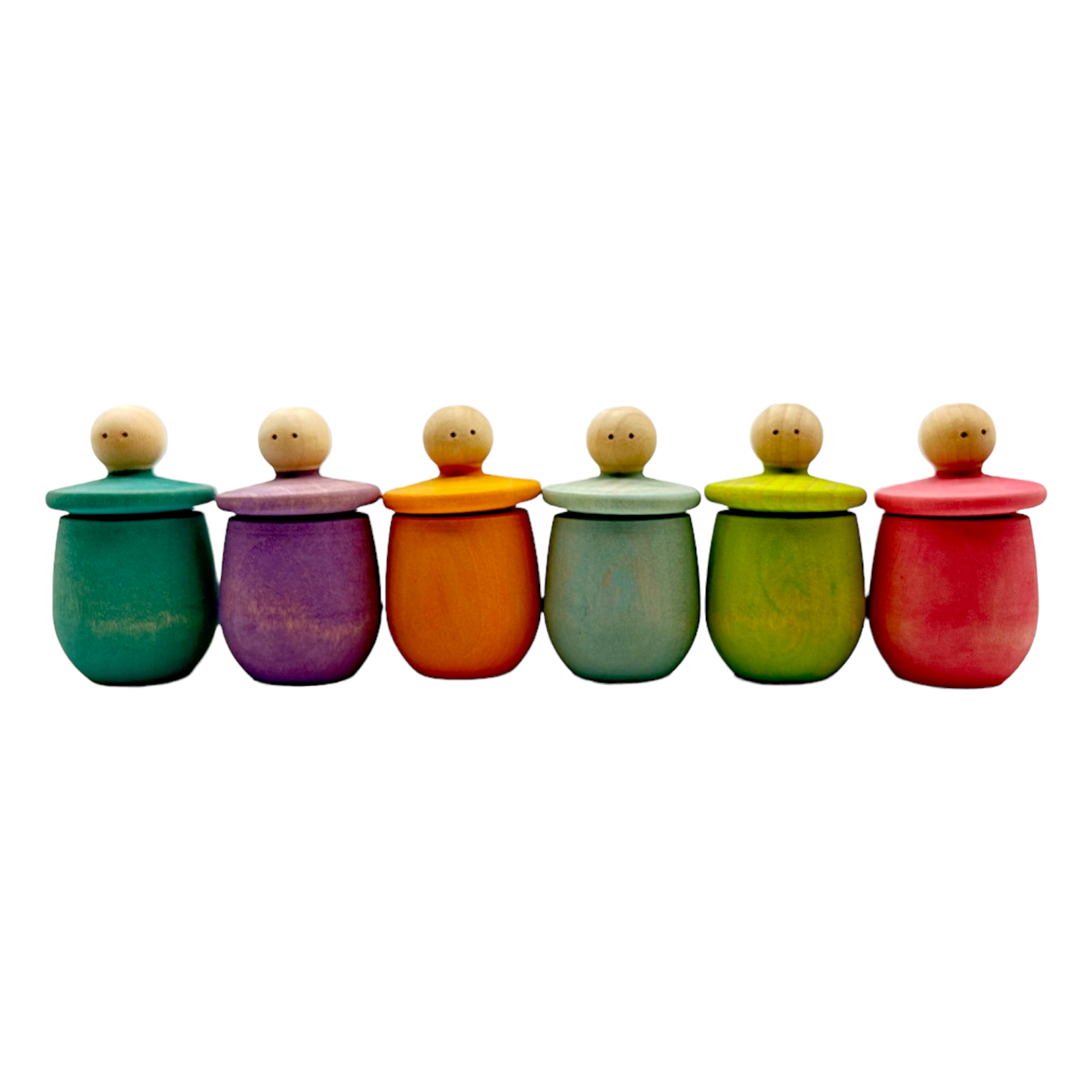 **Pre-order (Ships in 2-3 Weeks)**Set of 6 Stained Little Things Wooden Treasure Boxes – Pastel / Macaron Colors