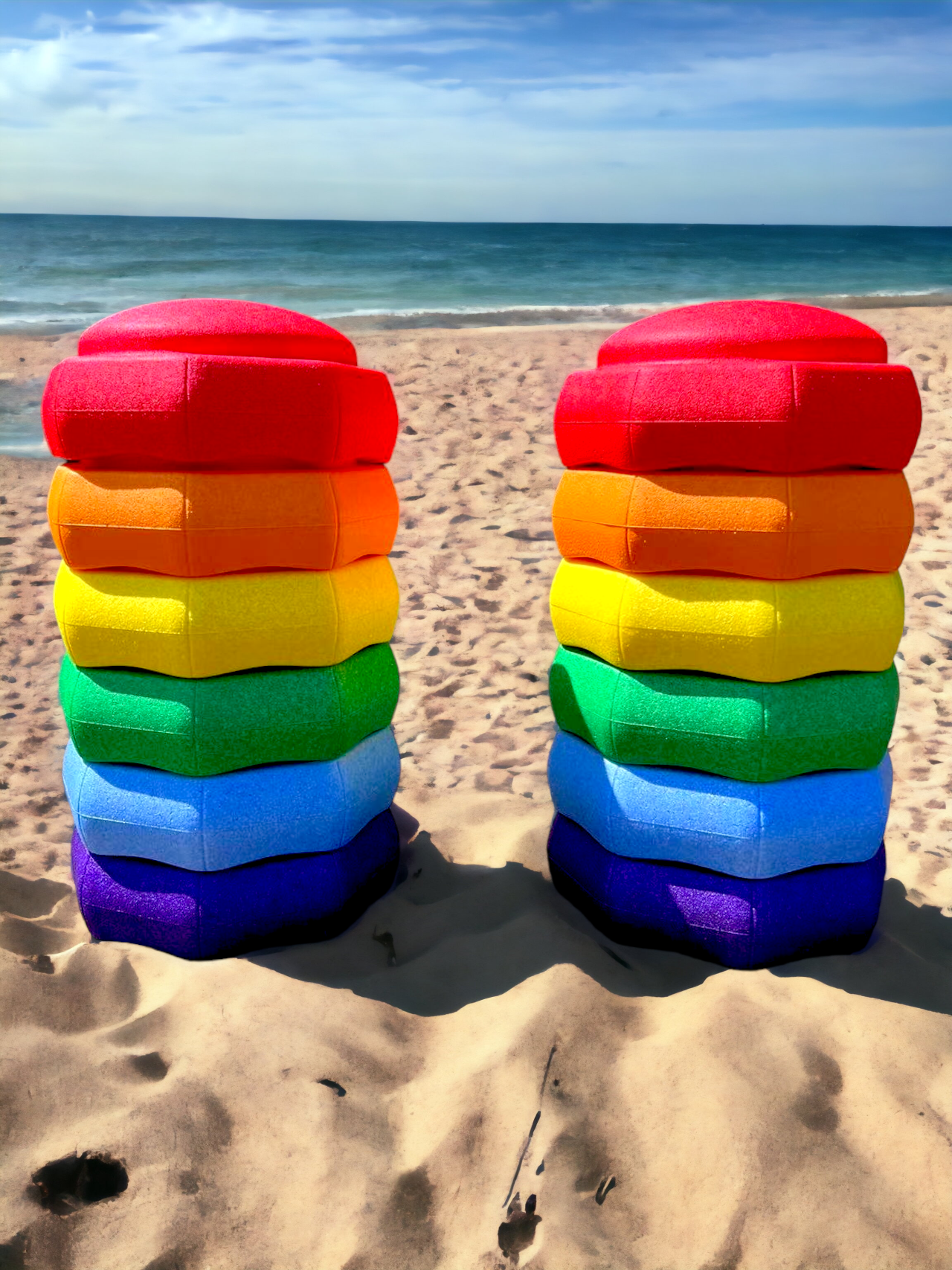 6 Pieces Rainbow Stepping Stones Set