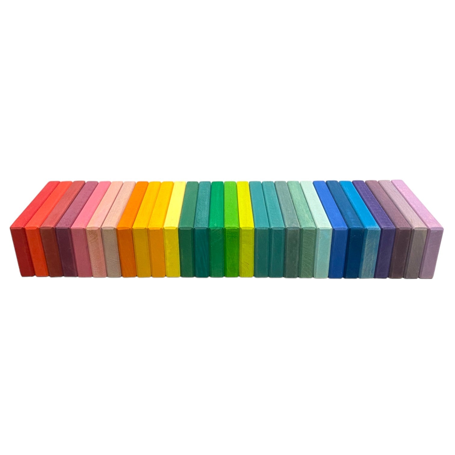 **Pre-order (Ships in 2-3 Weeks)**28 Pcs STAINED Wooden Rainbow Building Slats