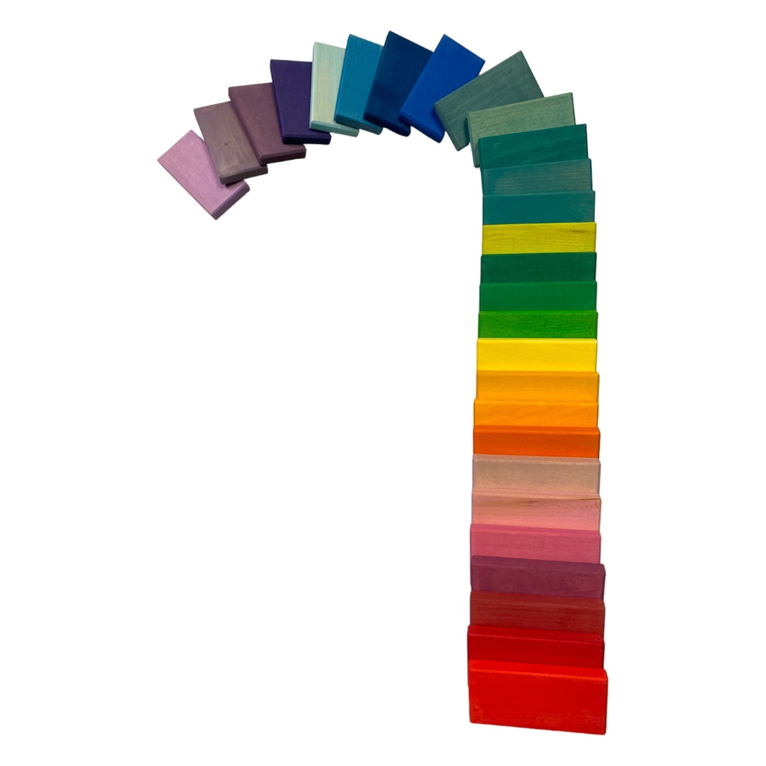 **Pre-order (Ships in 2-3 Weeks)**28 Pcs STAINED Wooden Rainbow Building Slats