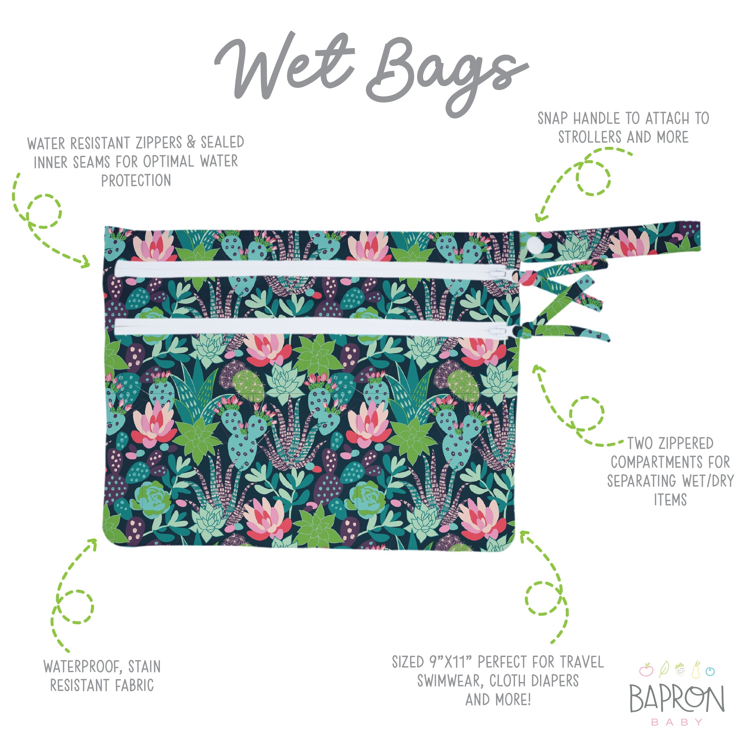 Desert Floral - Waterproof Wet Bag (For mealtime, on-the-go, and more!) BapronBaby
