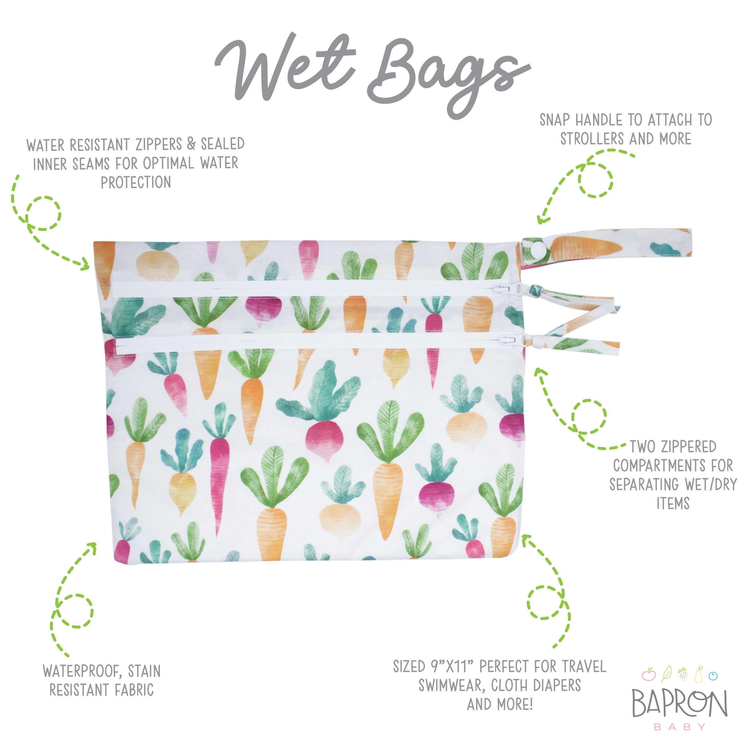 Farm Produce - Waterproof Wet Bag (For mealtime, on-the-go, and more!) BapronBaby