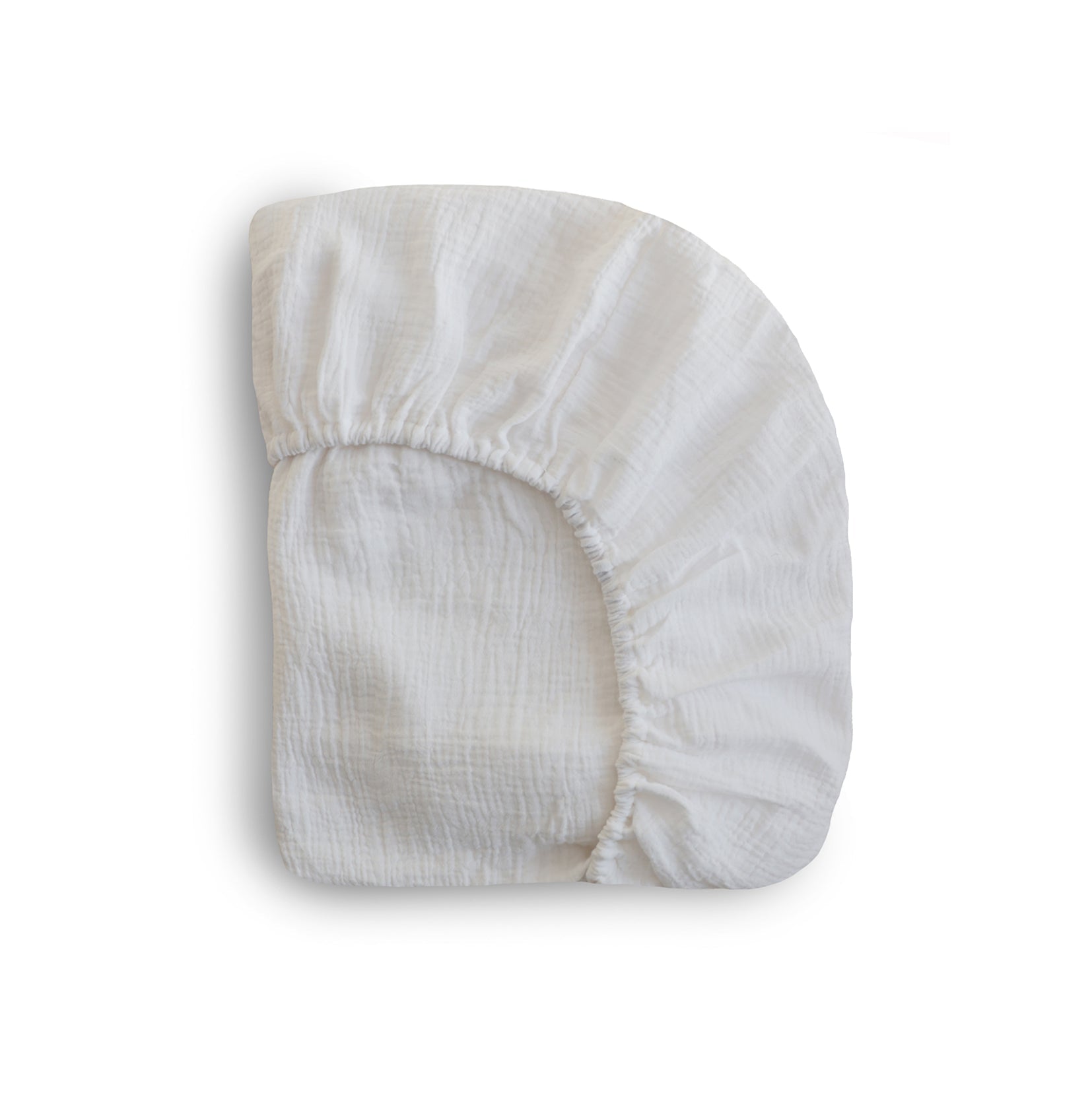 Mini Muslin Crib Sheet mini crib sheet Mushie White