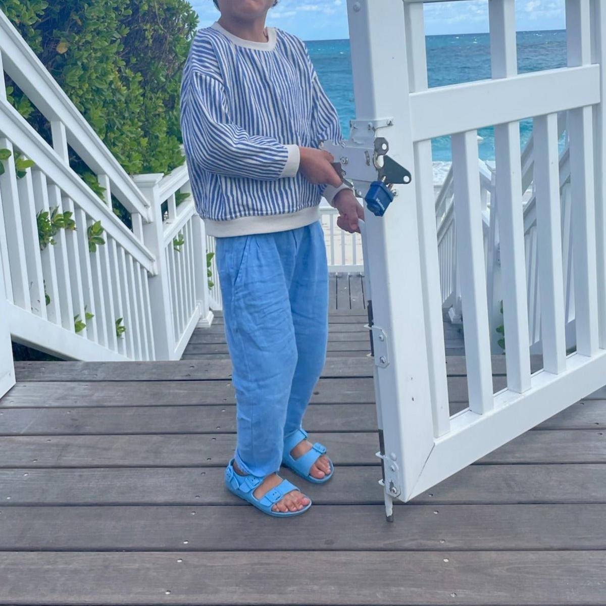 Della Blue Linen Kid Pants - Della Blue