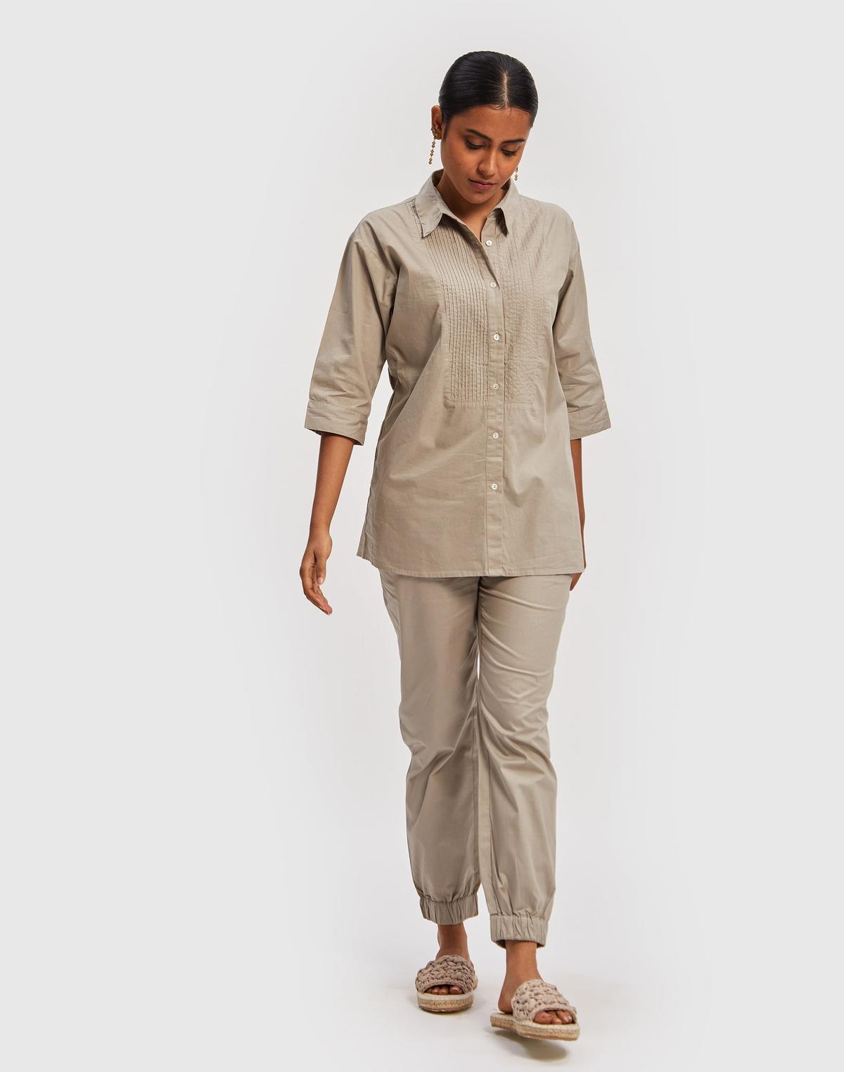 All in One Shirt - Poplin Ecru