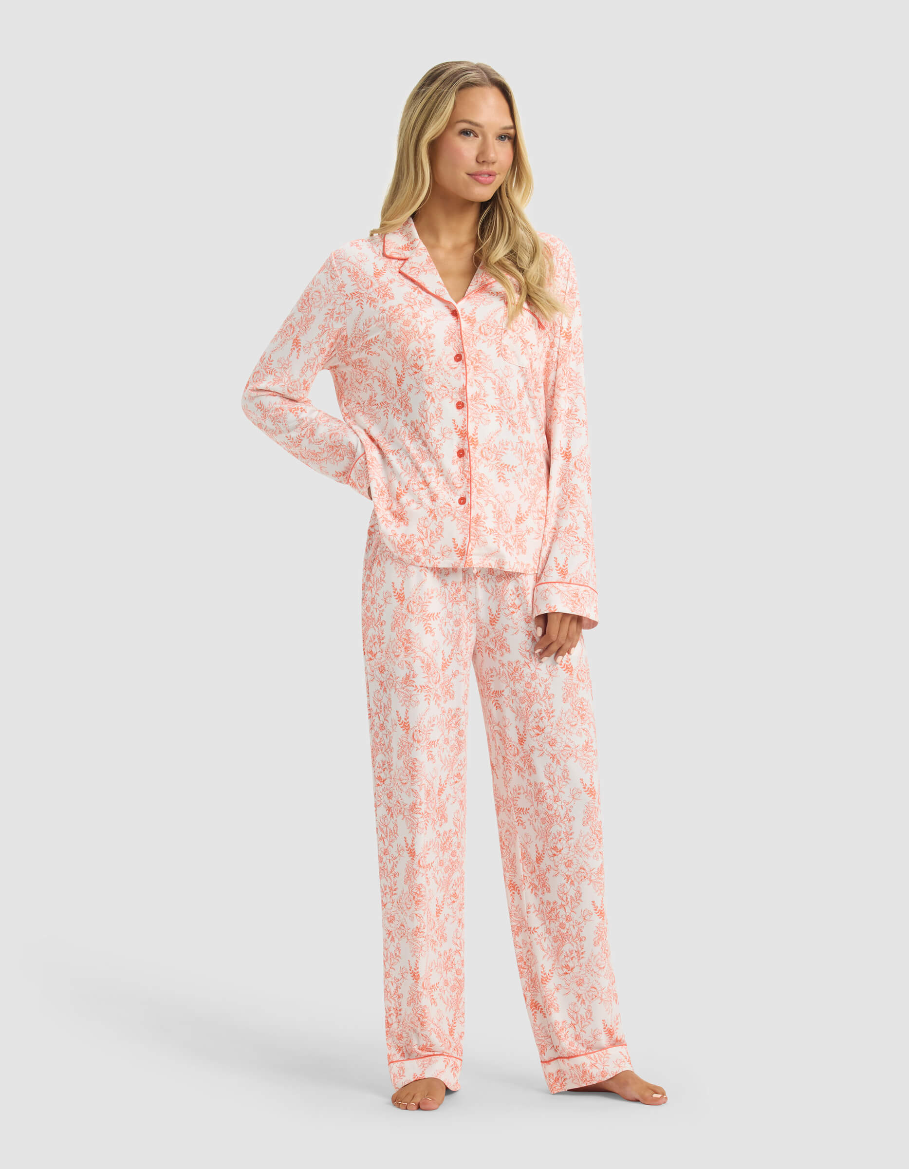 Women's Bamboo Stretch-Knit Long Sleeve Pajama Set