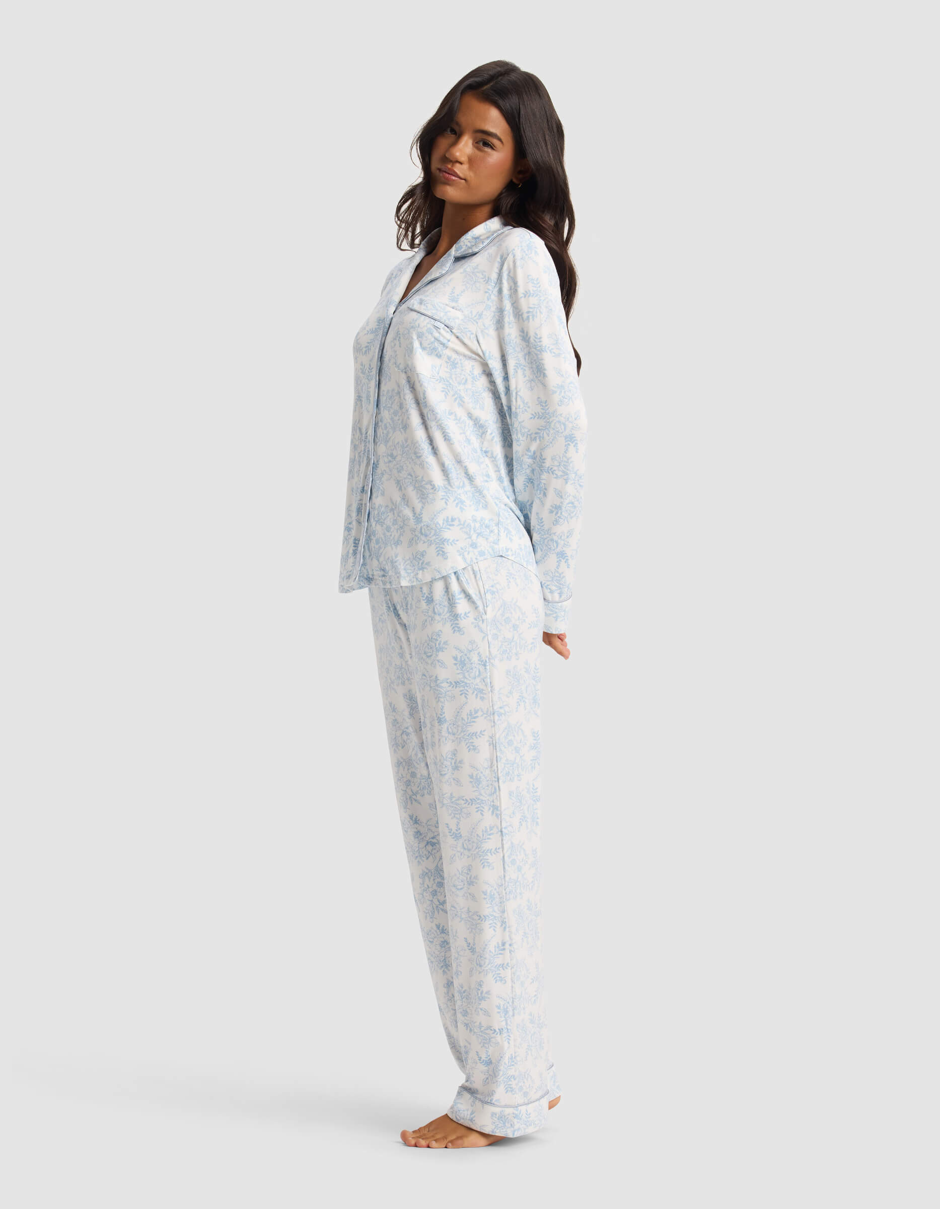 Women's Bamboo Stretch-Knit Long Sleeve Pajama Set