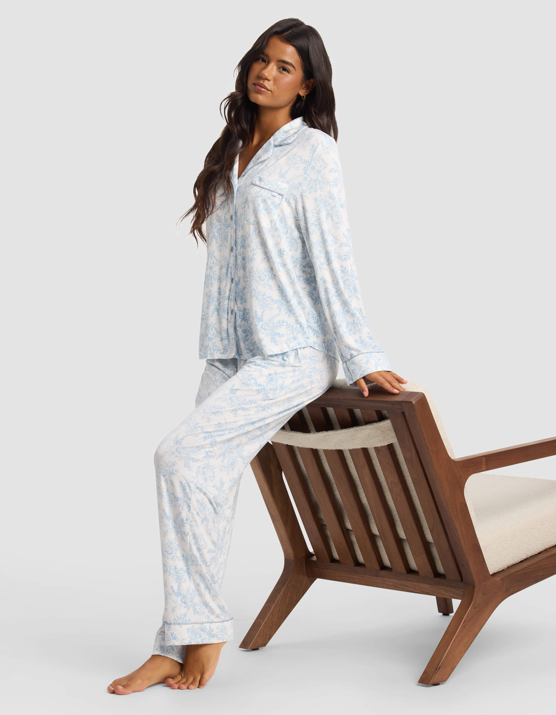 Women's Bamboo Stretch-Knit Long Sleeve Pajama Set