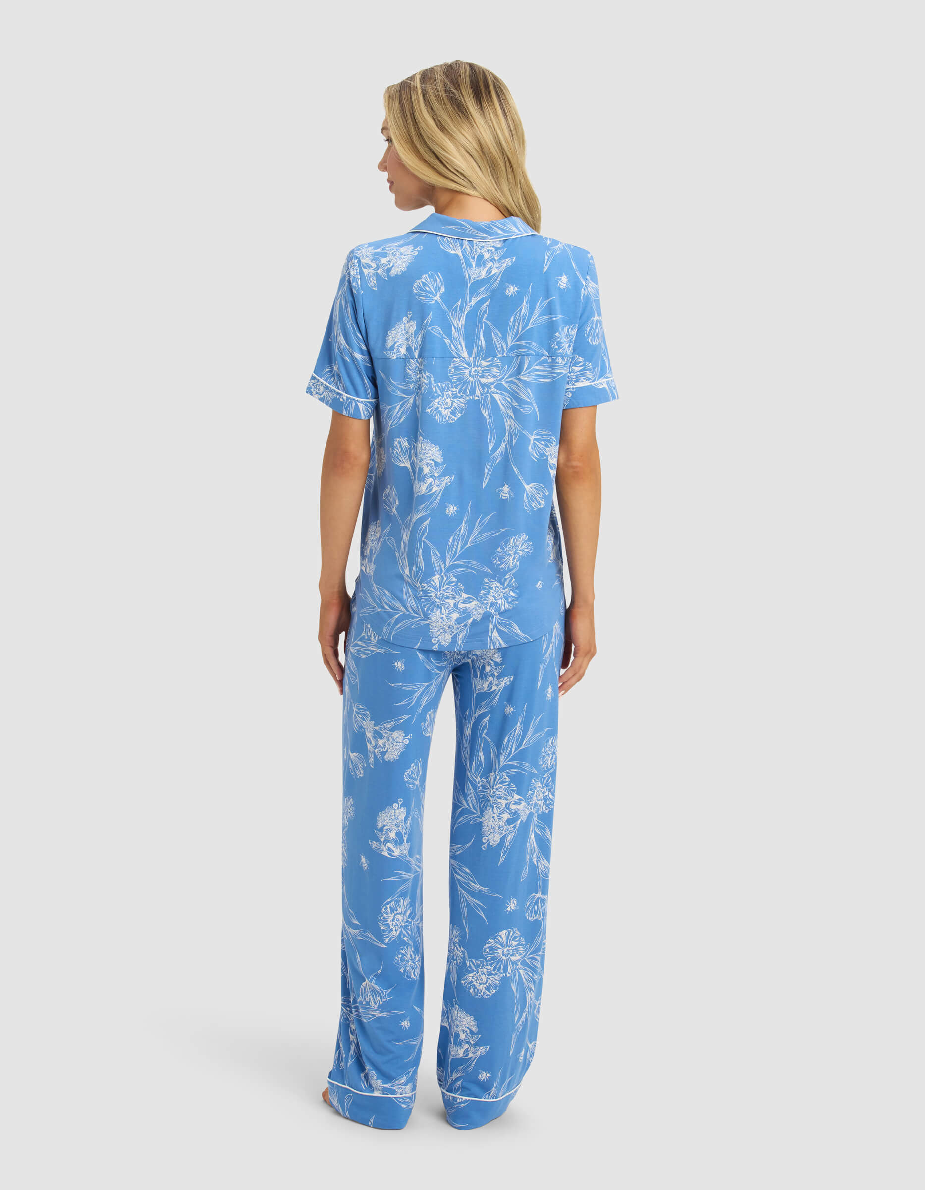 Women's Bamboo Stretch-Knit Short Sleeve & Pant Pajama Set