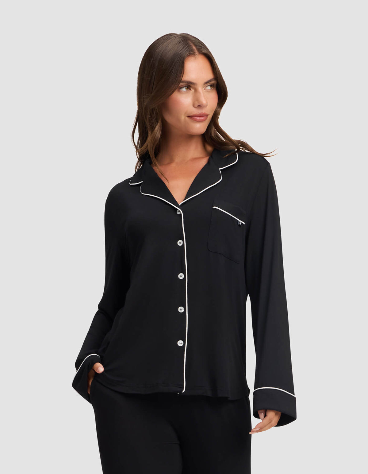 Women's Bamboo Stretch-Knit Long Sleeve Pajama Set - Petite