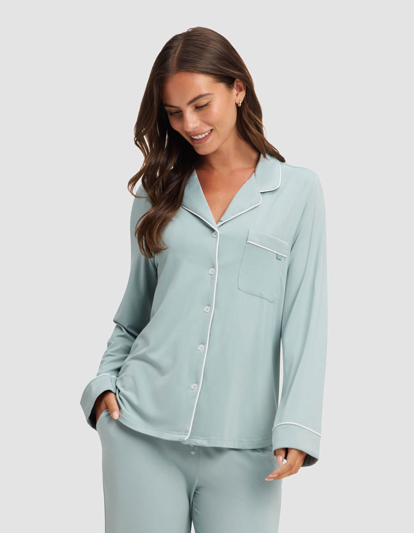 Women's Bamboo Stretch-Knit Long Sleeve Pajama Set