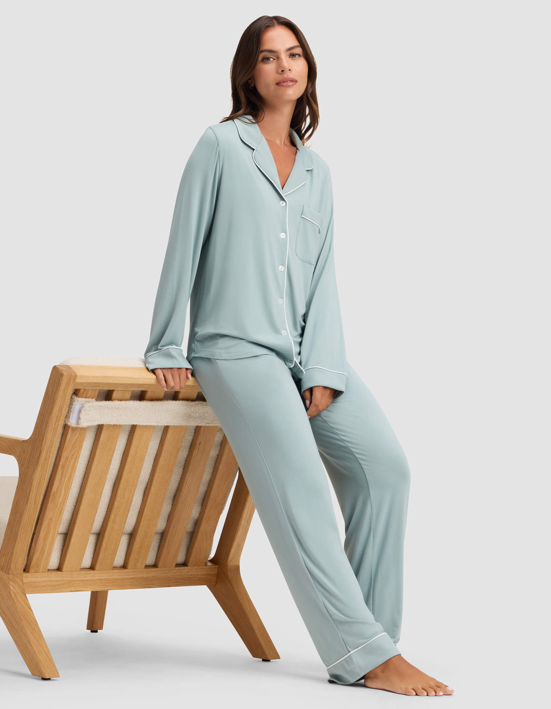 Women's Bamboo Stretch-Knit Long Sleeve Pajama Set