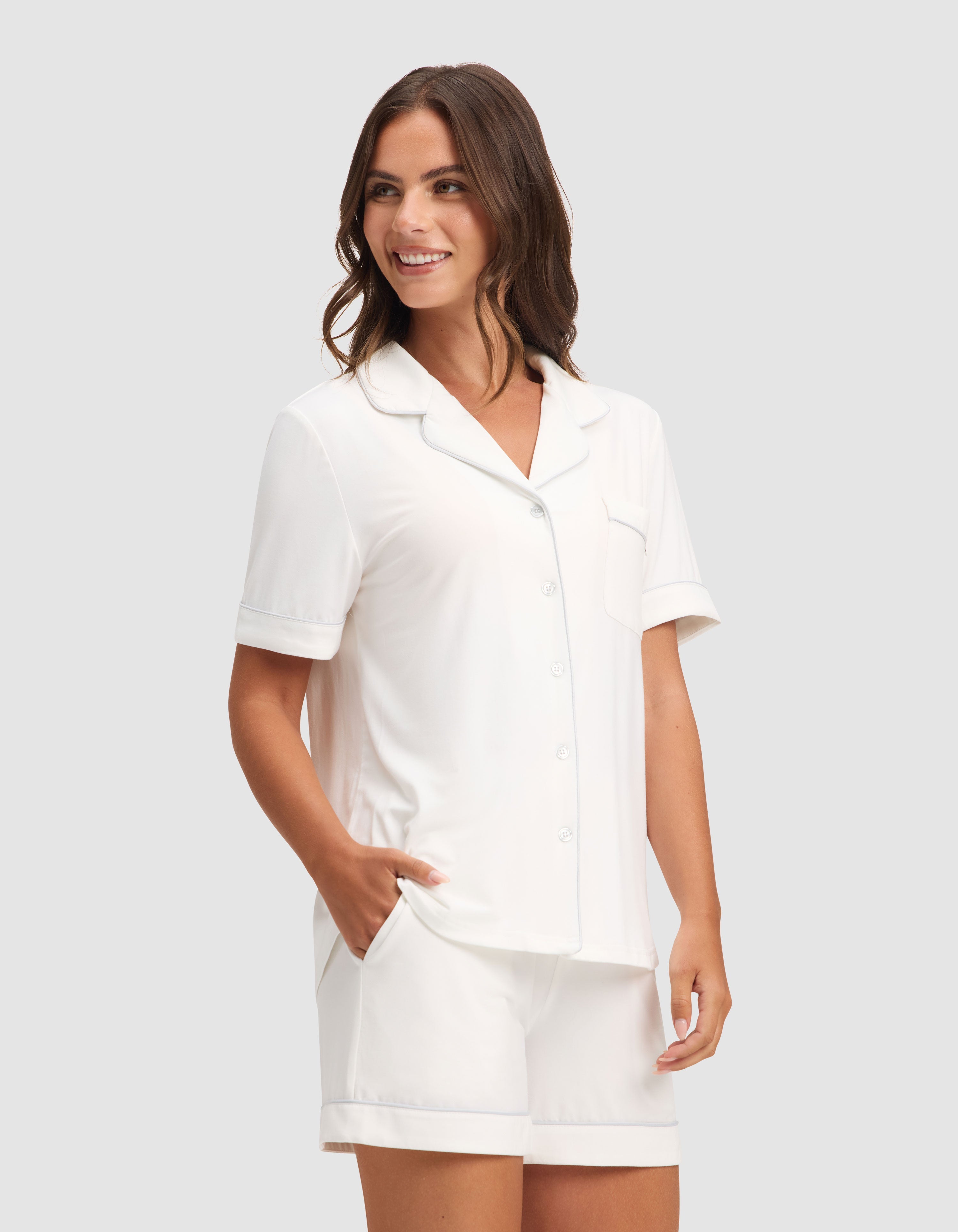 Women's Bamboo Stretch-Knit Short Sleeve Pajama Set