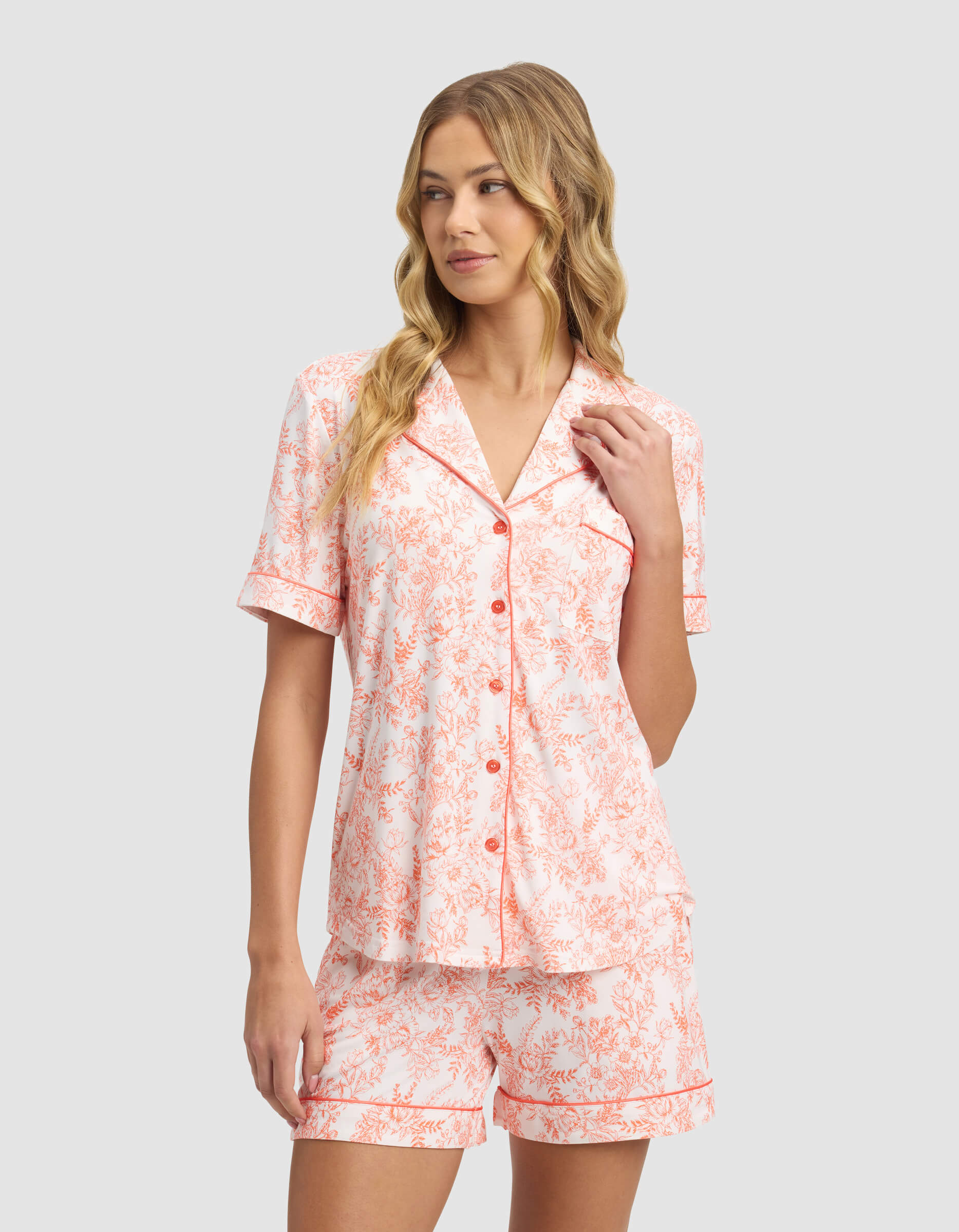 Women's Bamboo Stretch-Knit Short Sleeve Pajama Set