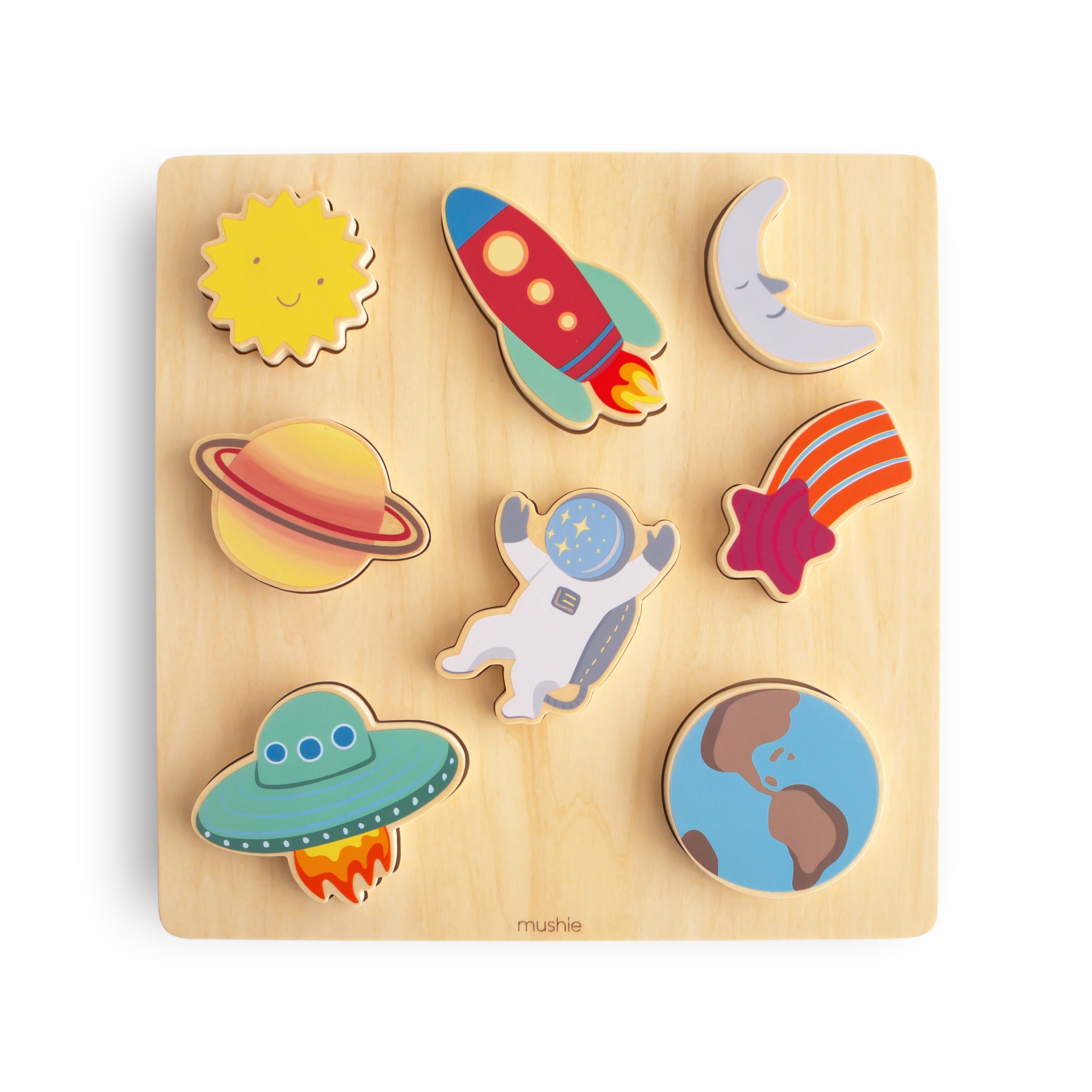 Wooden Space Puzzle Wooden Puzzle Mushie