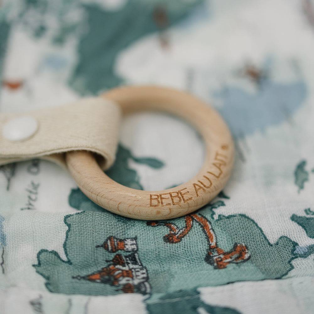 World Map Oh So Soft Muslin Teether Blanket Teether Blanket Bebe au Lait