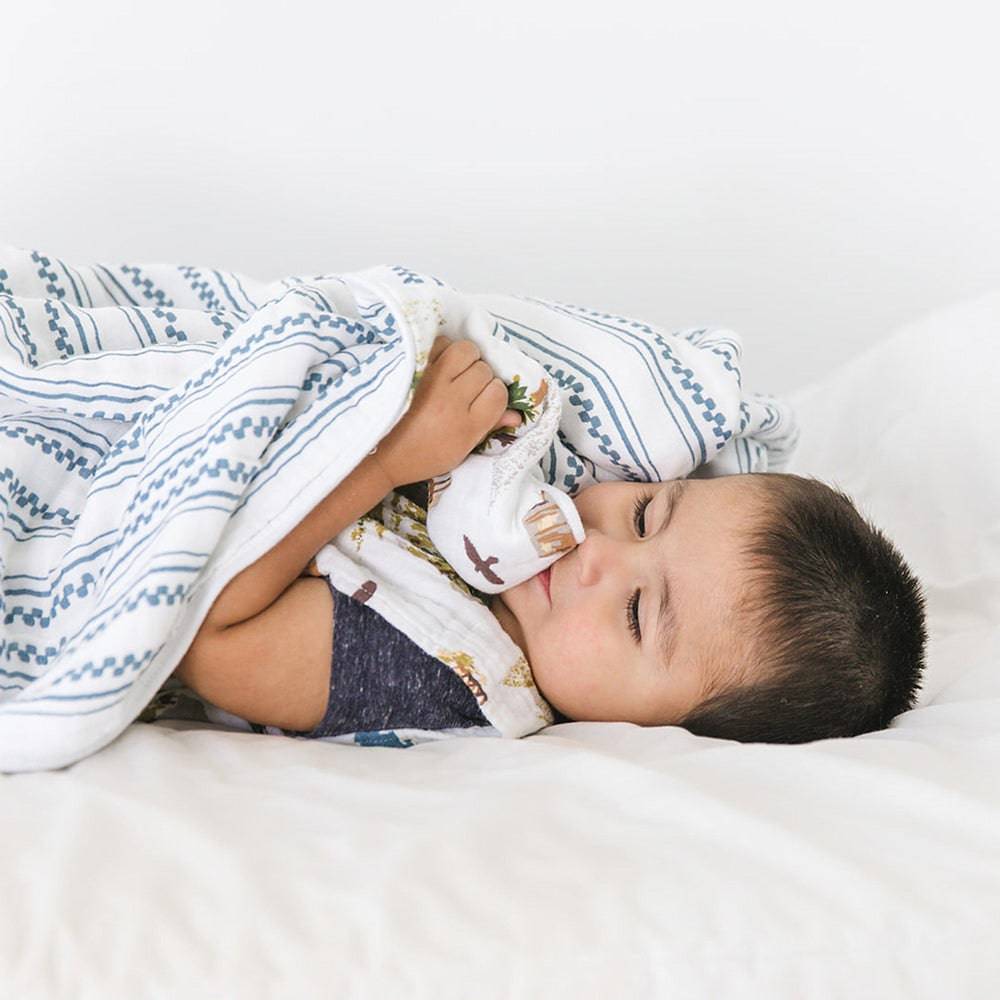 Wyoming + Western Stripe Premium Cotton Snuggle Blanket Snuggle Blanket Bebe au Lait